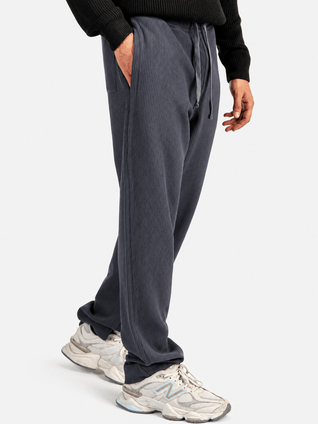 Zhivago Men Men Sweatpants Grey Ribbed Relaxed-Fit Sweatpants