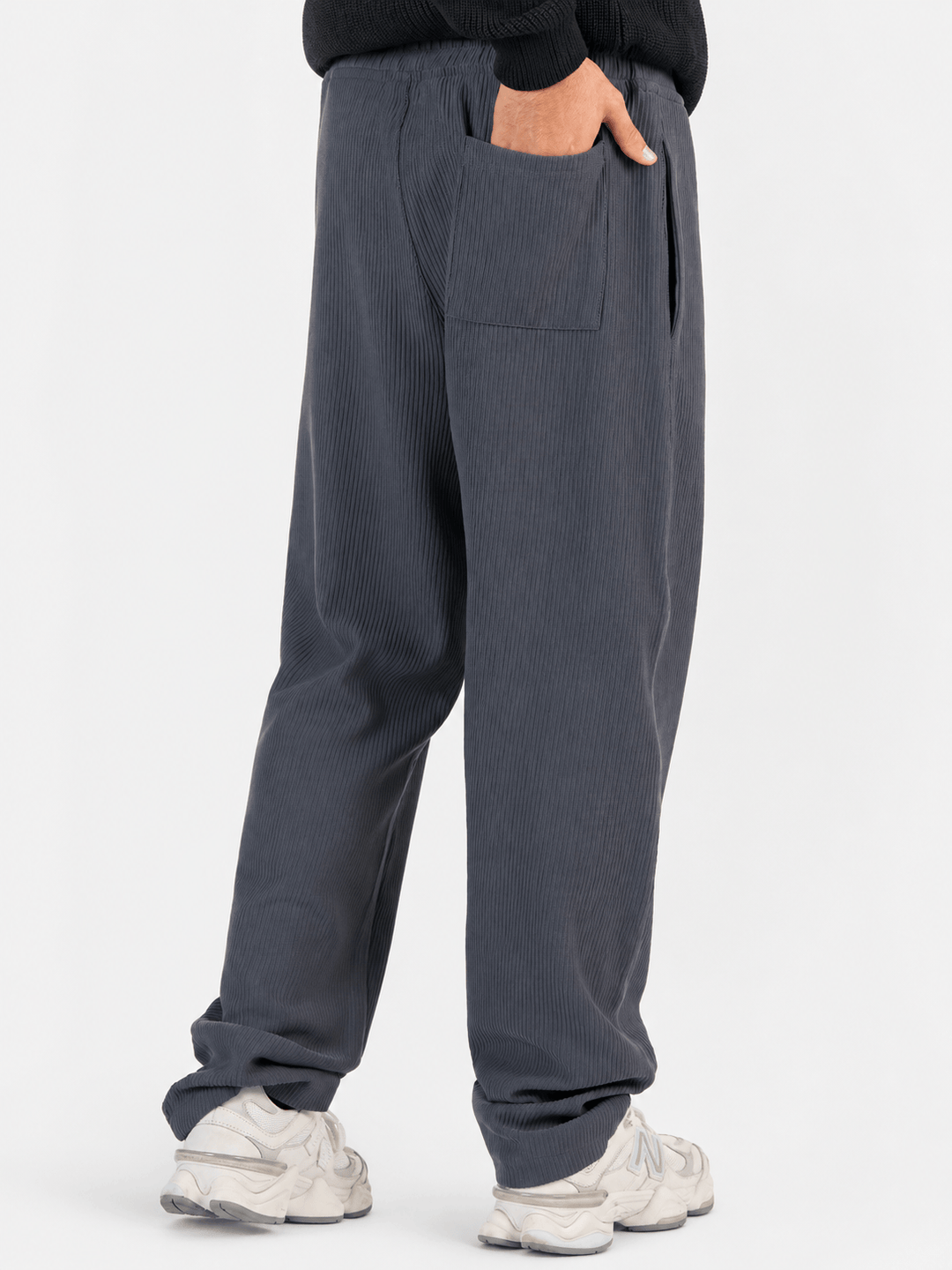 Zhivago Men Men Sweatpants Grey Ribbed Relaxed-Fit Sweatpants
