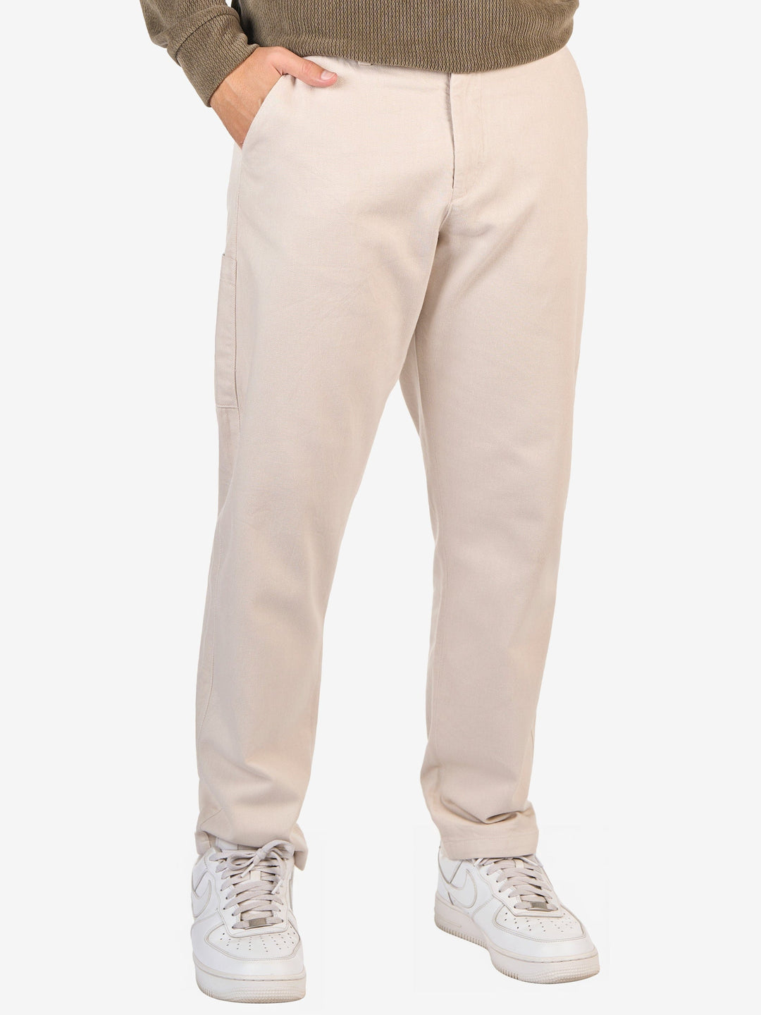 Zhivago Men Men Sweatpants Light Beige Straight-Fit Gabardine Pants