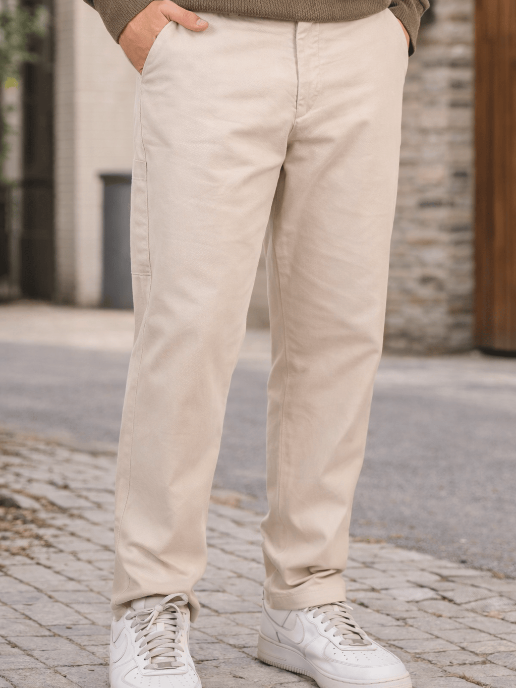 Zhivago Men Men Sweatpants Light Beige Straight-Fit Gabardine Pants