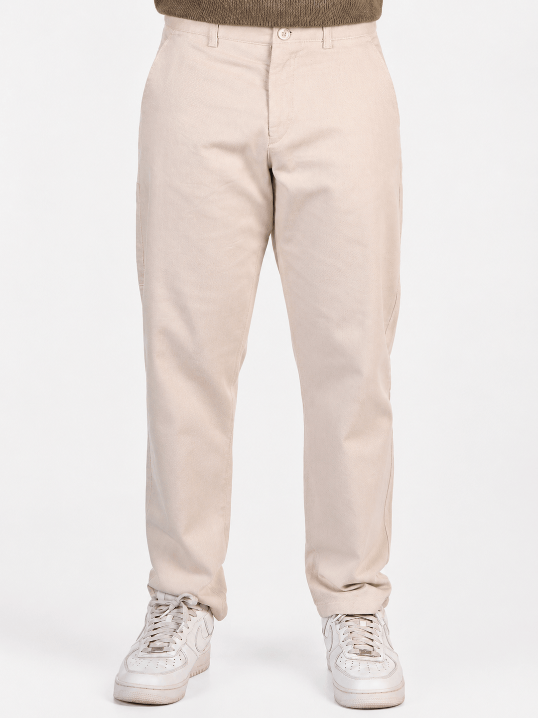 Zhivago Men Men Sweatpants Light Beige Straight-Fit Gabardine Pants