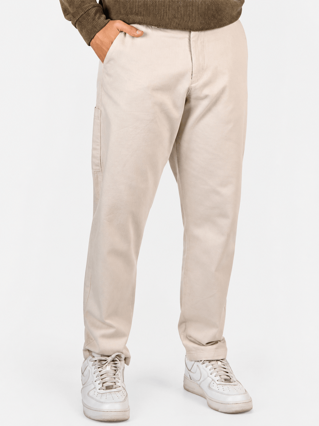 Zhivago Men Men Sweatpants Light Beige Straight-Fit Gabardine Pants