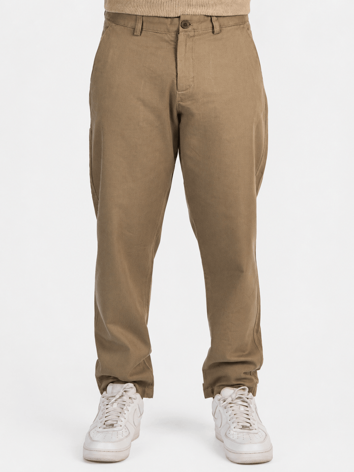 Zhivago Men Men Sweatpants Olive Green Straight-Fit Gabardine Pants