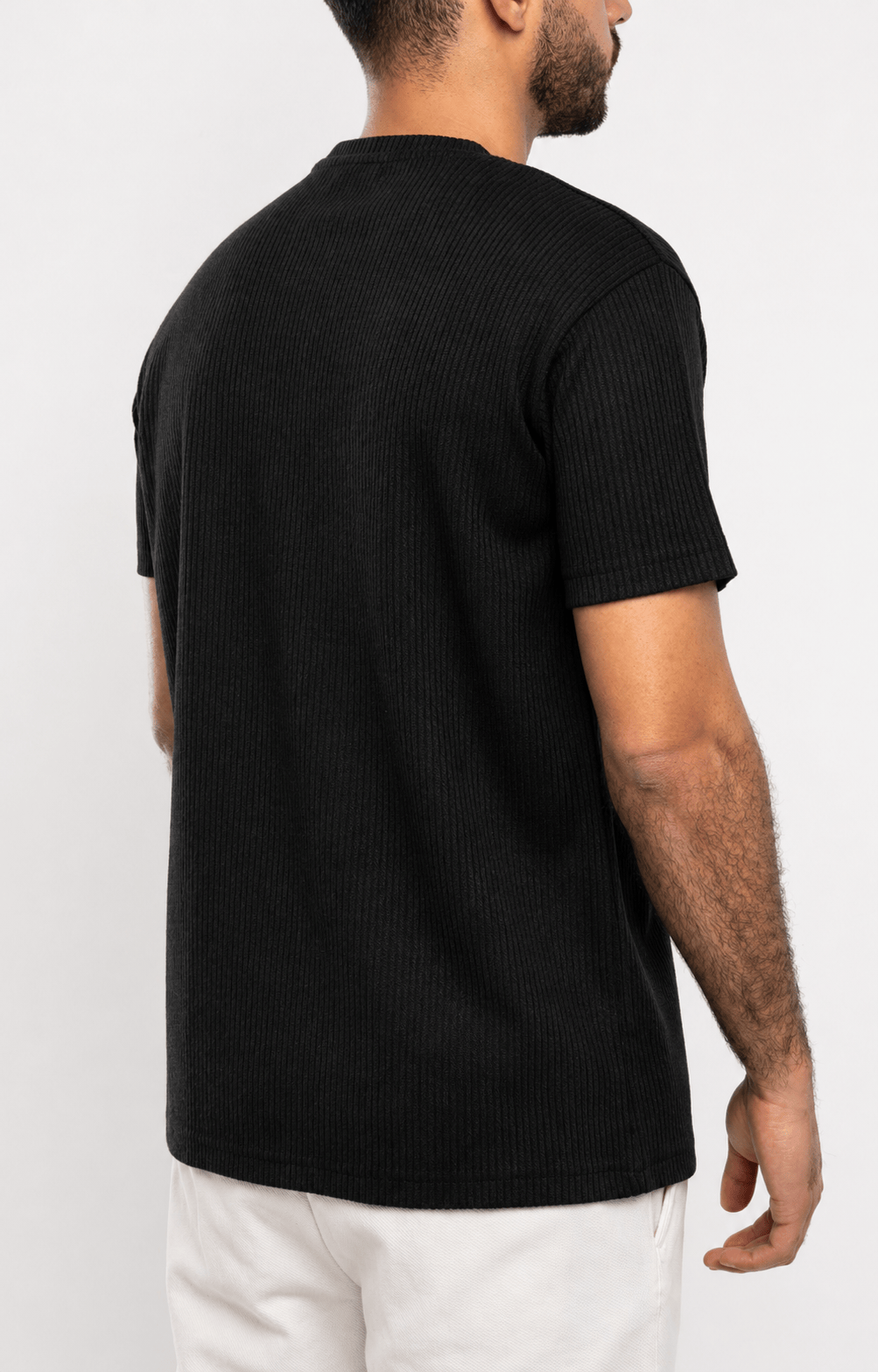 Zhivago Men Men T-shirt Black Ribbed Knit T-Shirt