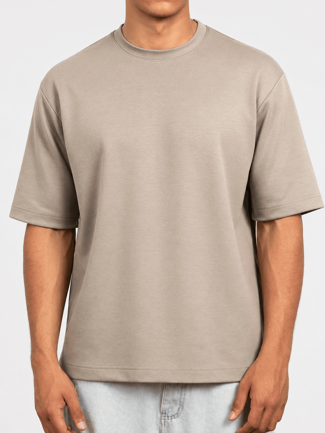 Zhivago Men Men T-shirt Greige Half-Sleeve Oversized T-Shirt