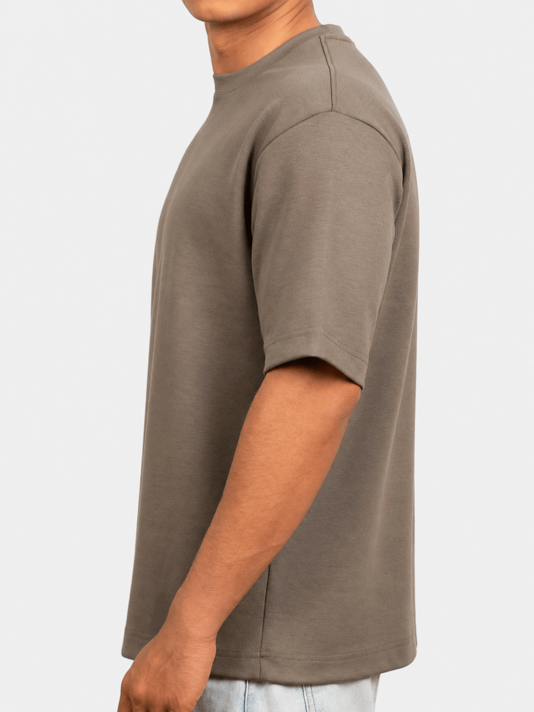 Zhivago Men Men T-shirt Khaki-Gray Half-Sleeve Oversized T-Shirt