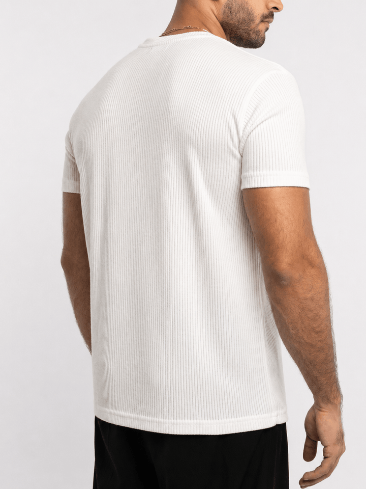Zhivago Men Men T-shirt White Ribbed Knit T-Shirt