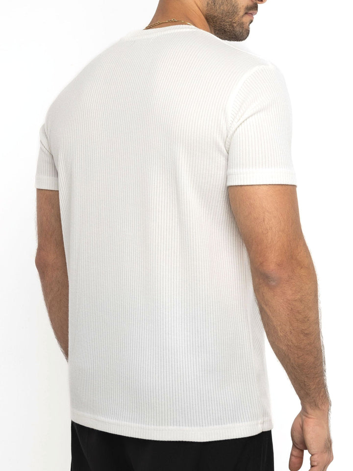 Zhivago Men Men T-shirt White Ribbed Knit T-Shirt