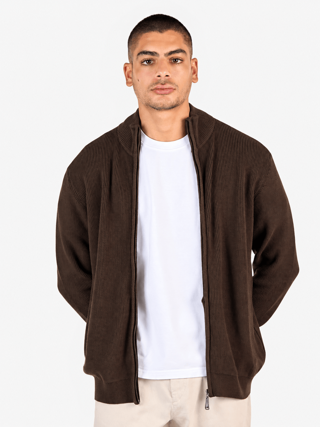 Zhivago Men Quarter-Zip Knit Sweater Full-Zip Knit Sweater