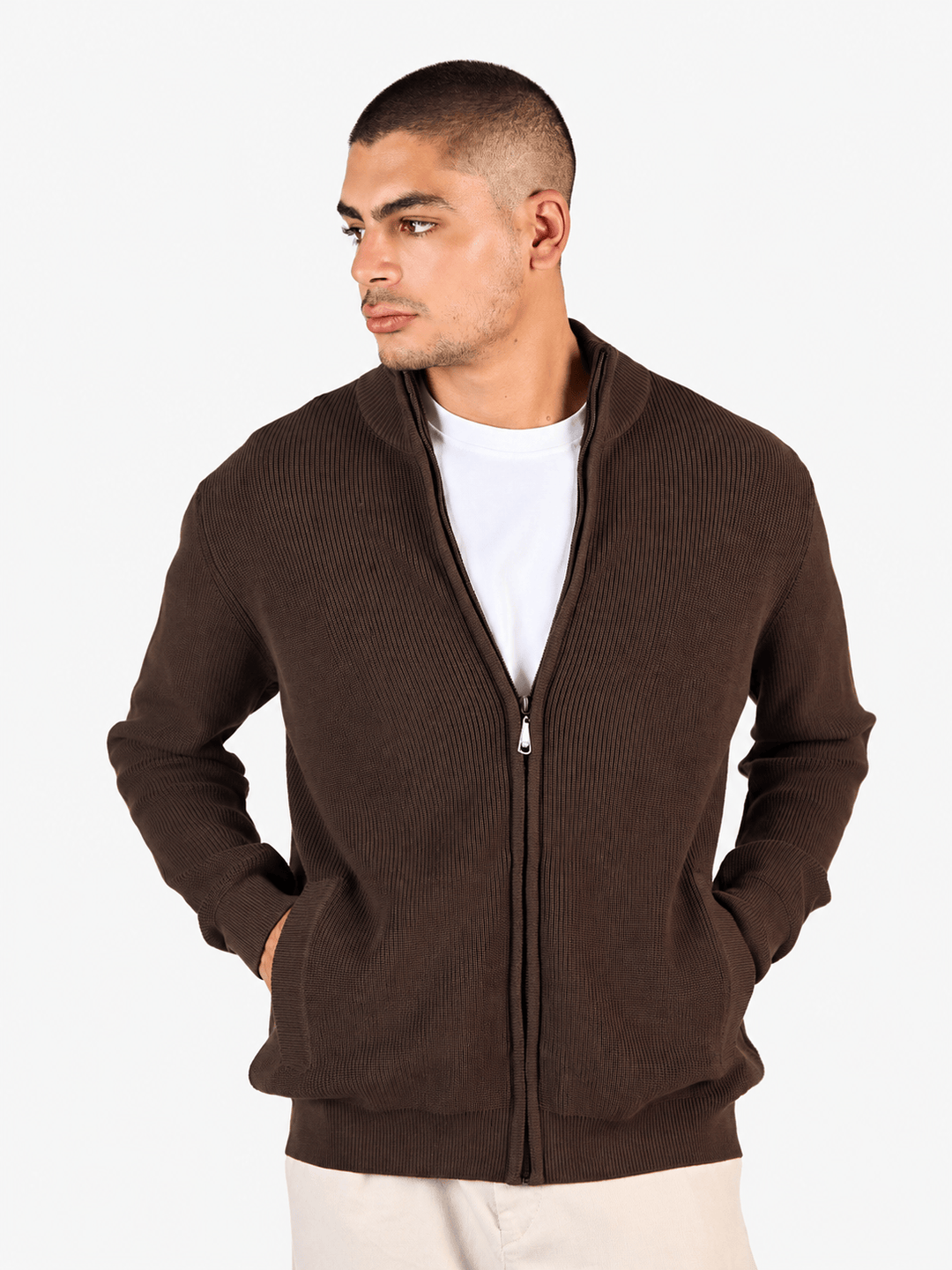 Zhivago Men Quarter-Zip Knit Sweater Full-Zip Knit Sweater