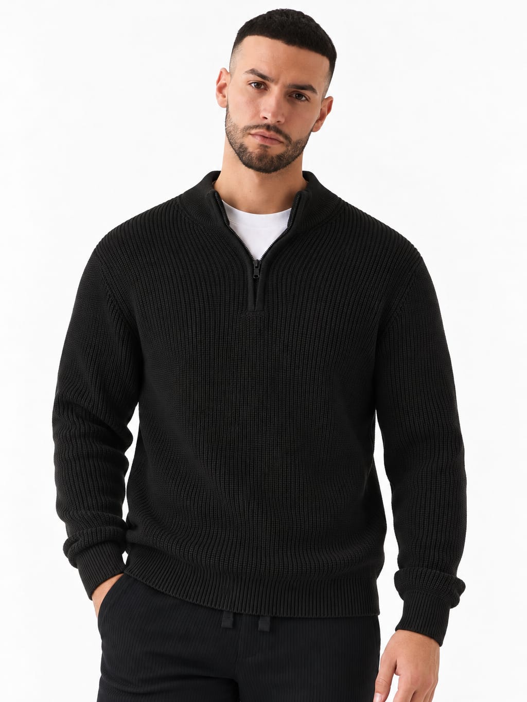 Zhivago Men Quarter-Zip Knit Sweater Quarter-Zip Knit Sweater