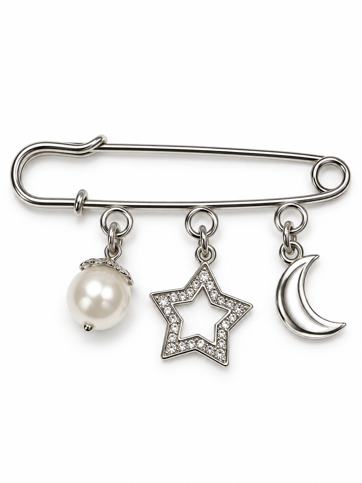 Zhivago Women Accessories Moon Star Pearl Pin 2 Aura Pins