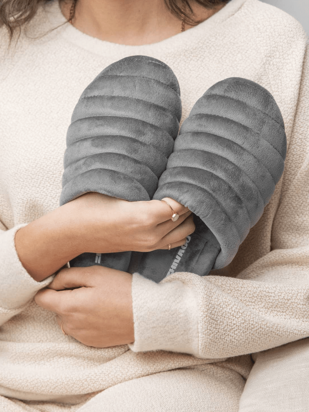 Zhivago Women Slides Fully Puffed Grey