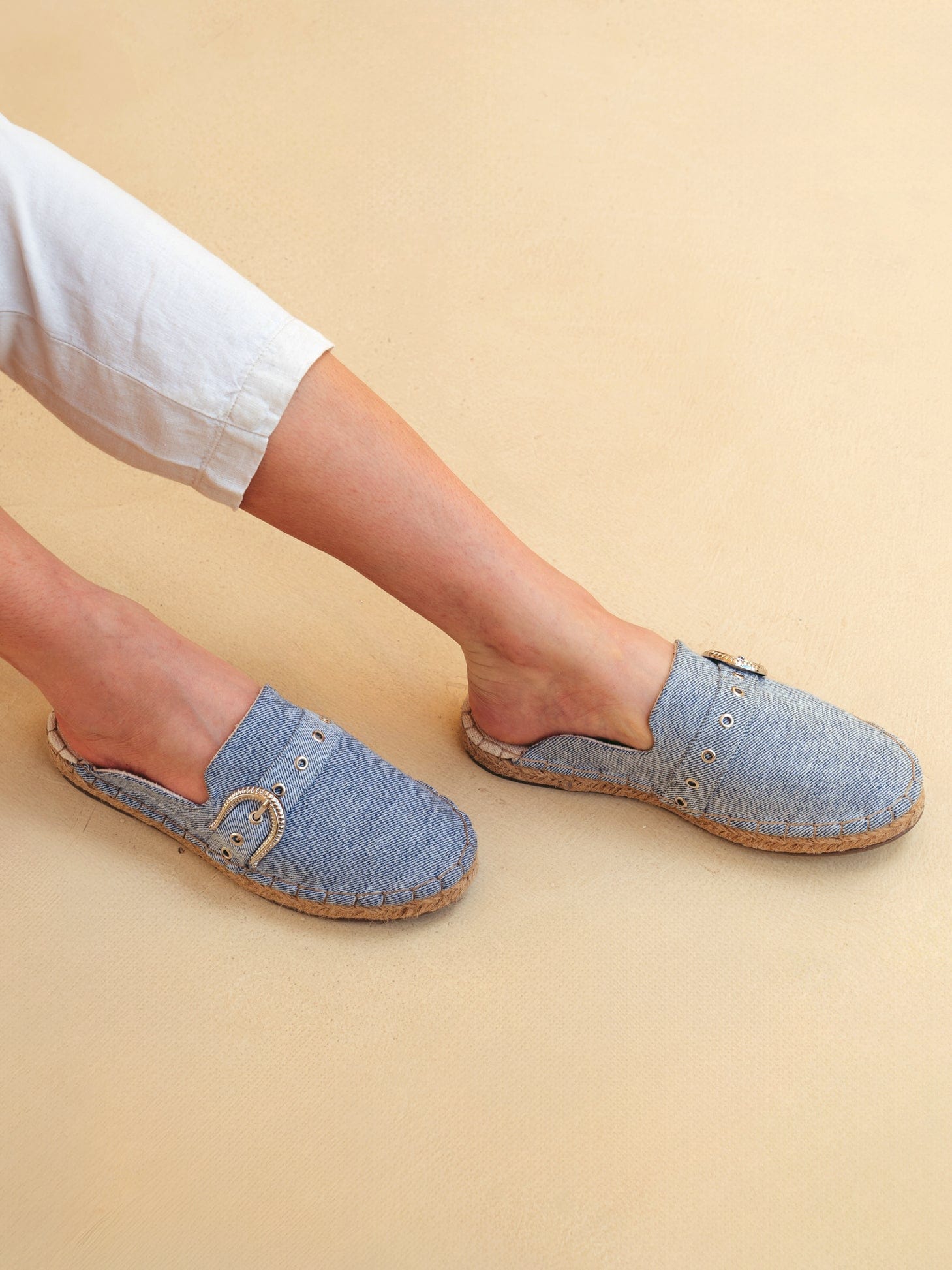 Denim flat mules outlet
