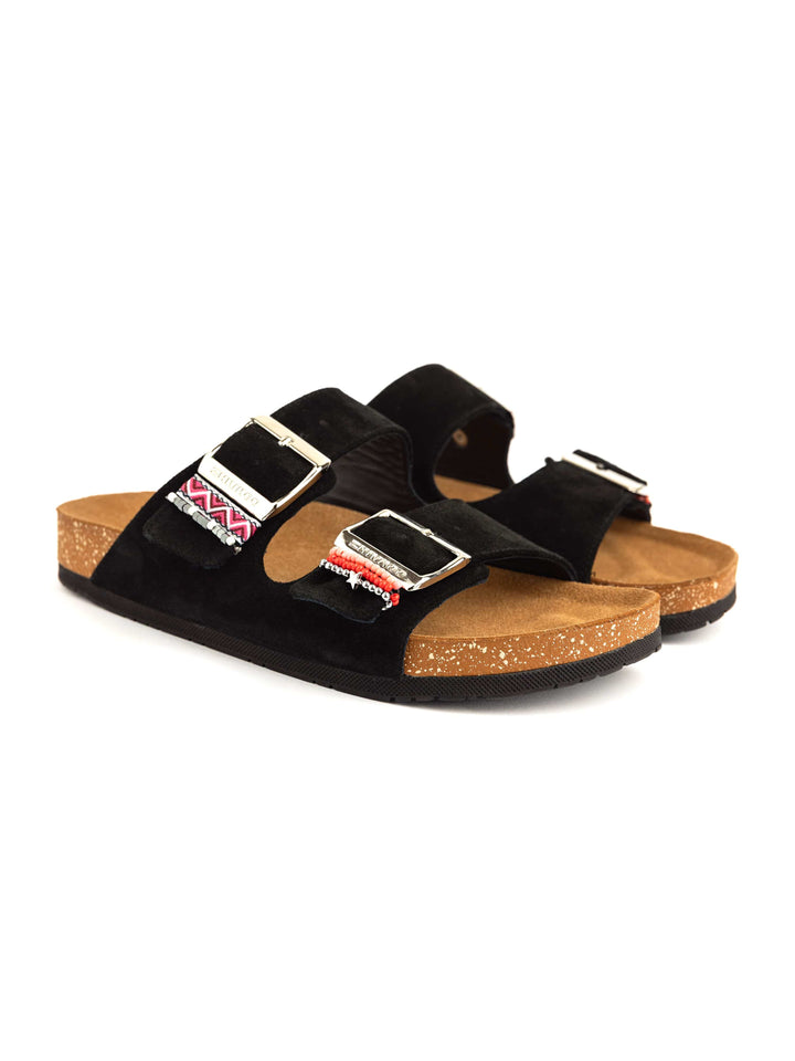 Zhivago Women Women Summer Slides Black / 36 Stack - Genuine Leather