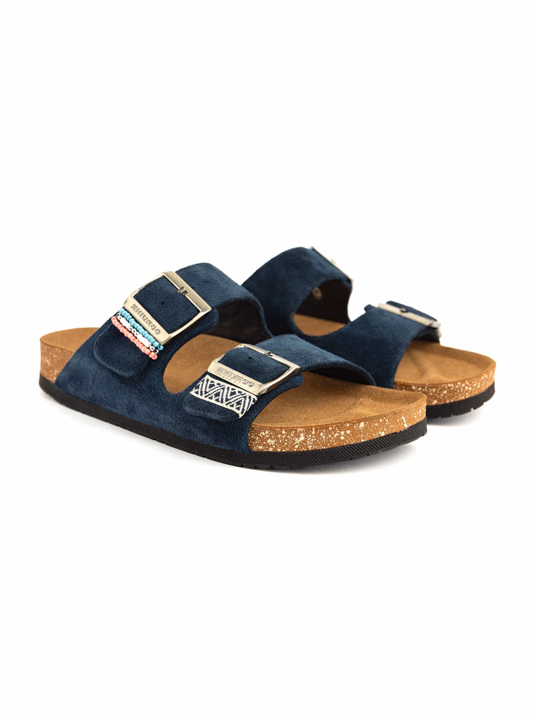 Zhivago Women Women Summer Slides Blue / 36 Stack - Genuine Leather