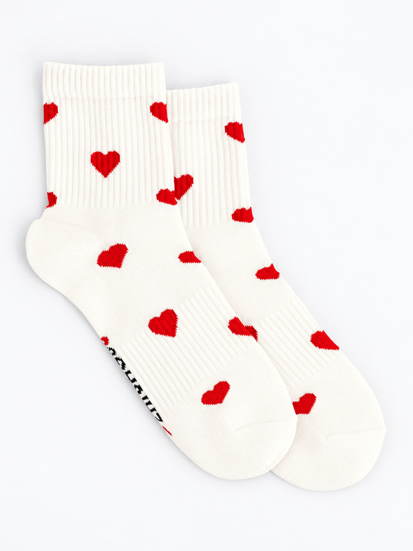 Zhivago Women Women Winter Slides All-Over Hearts socks