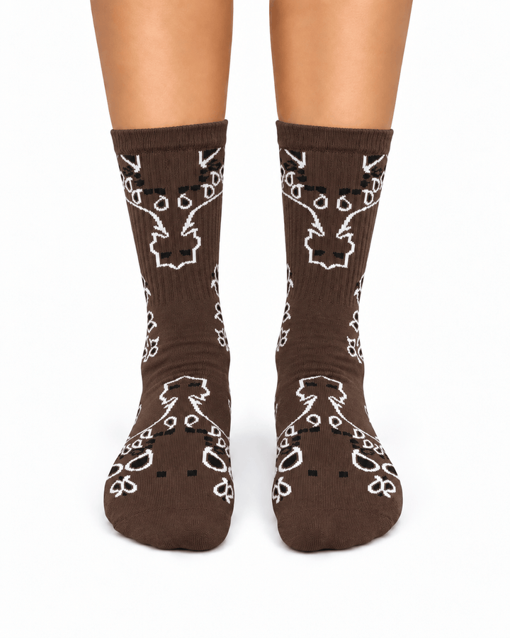 Zhivago Women Women Winter Slides Bandana Crew Socks