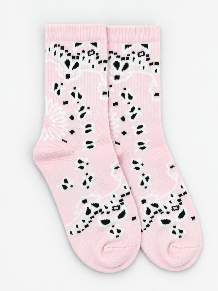 Zhivago Women Women Winter Slides Blush Pink Bandana Crew Socks