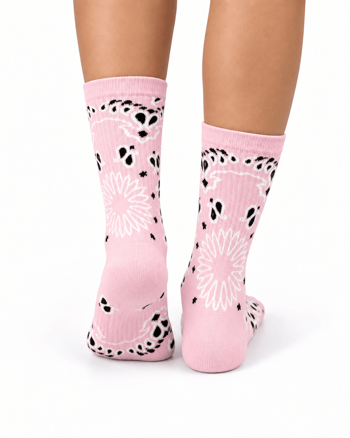 Zhivago Women Women Winter Slides Blush Pink Bandana Crew Socks