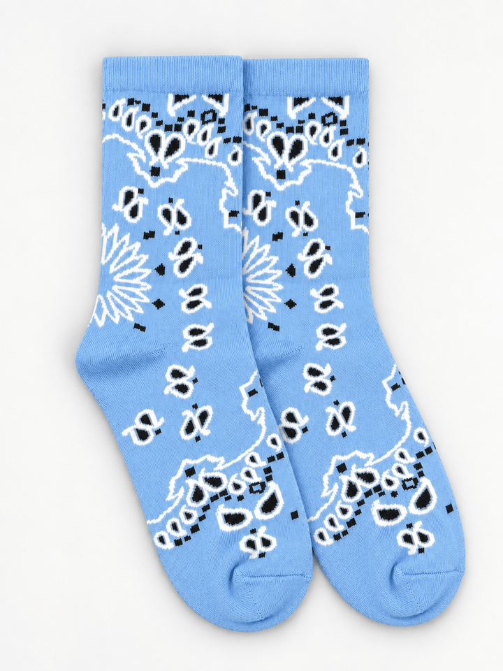 Zhivago Women Women Winter Slides Powder Blue Bandana Crew Socks