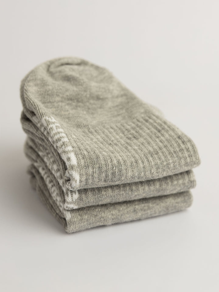Zhivago Women Women Winter Slides Essential Grey Low-Cut Sock Set – 3 Pack