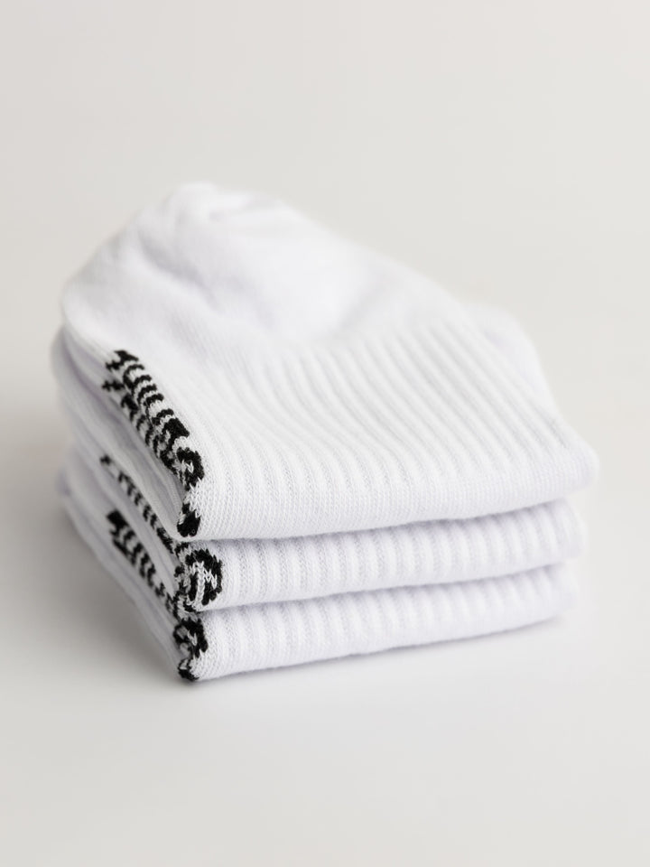 Zhivago Women Women Winter Slides Essential White Low-Cut Sock Set – 3 Pack