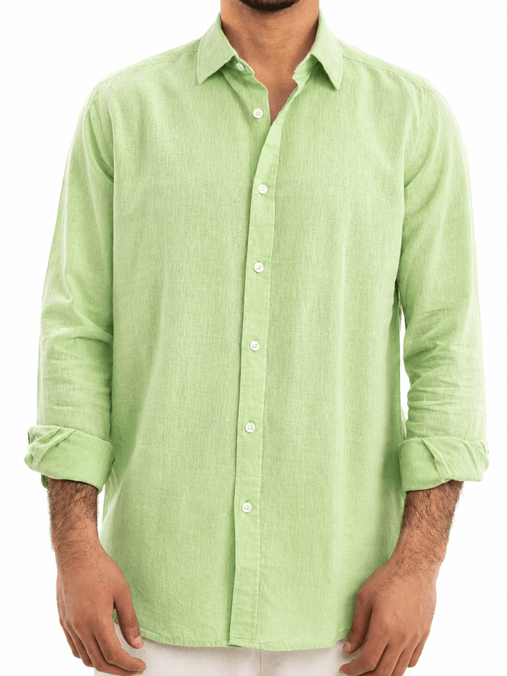Zhivago x Nuuk Men Linen Shirt Light Green Linen Shirt