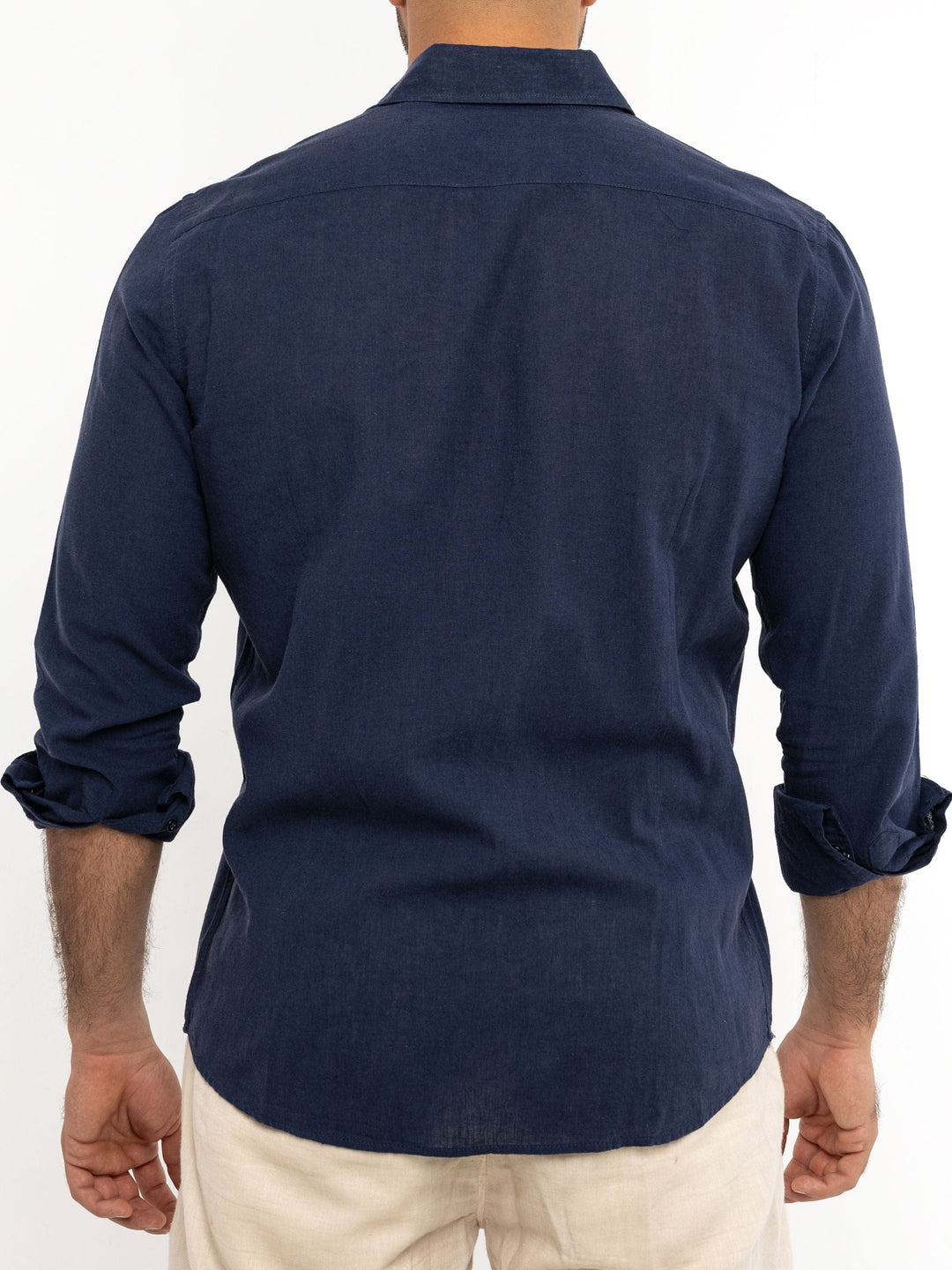 Zhivago x Nuuk Men Linen Shirt Navy Blue Linen Shirt