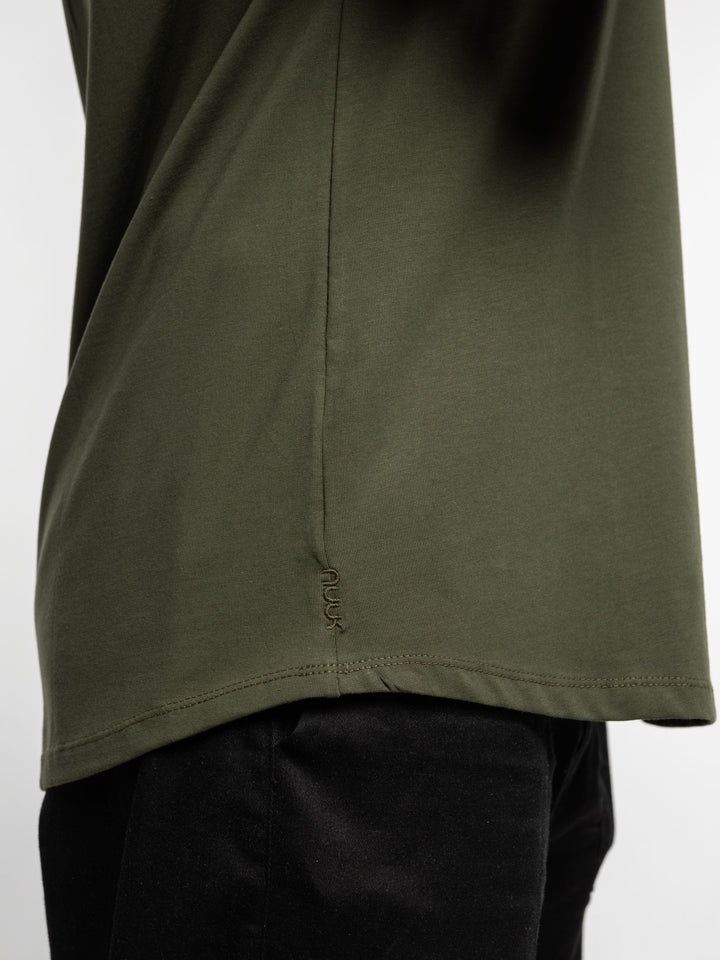 Zhivago x Nuuk Men Polo Shirt Olive Green Curved Hem Polo: SLS Comfort