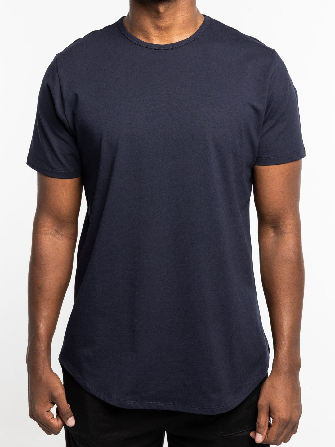 Zhivago x Nuuk Men T-shirt Navy Blue Curved Hem T-Shirt: SLS Comfort