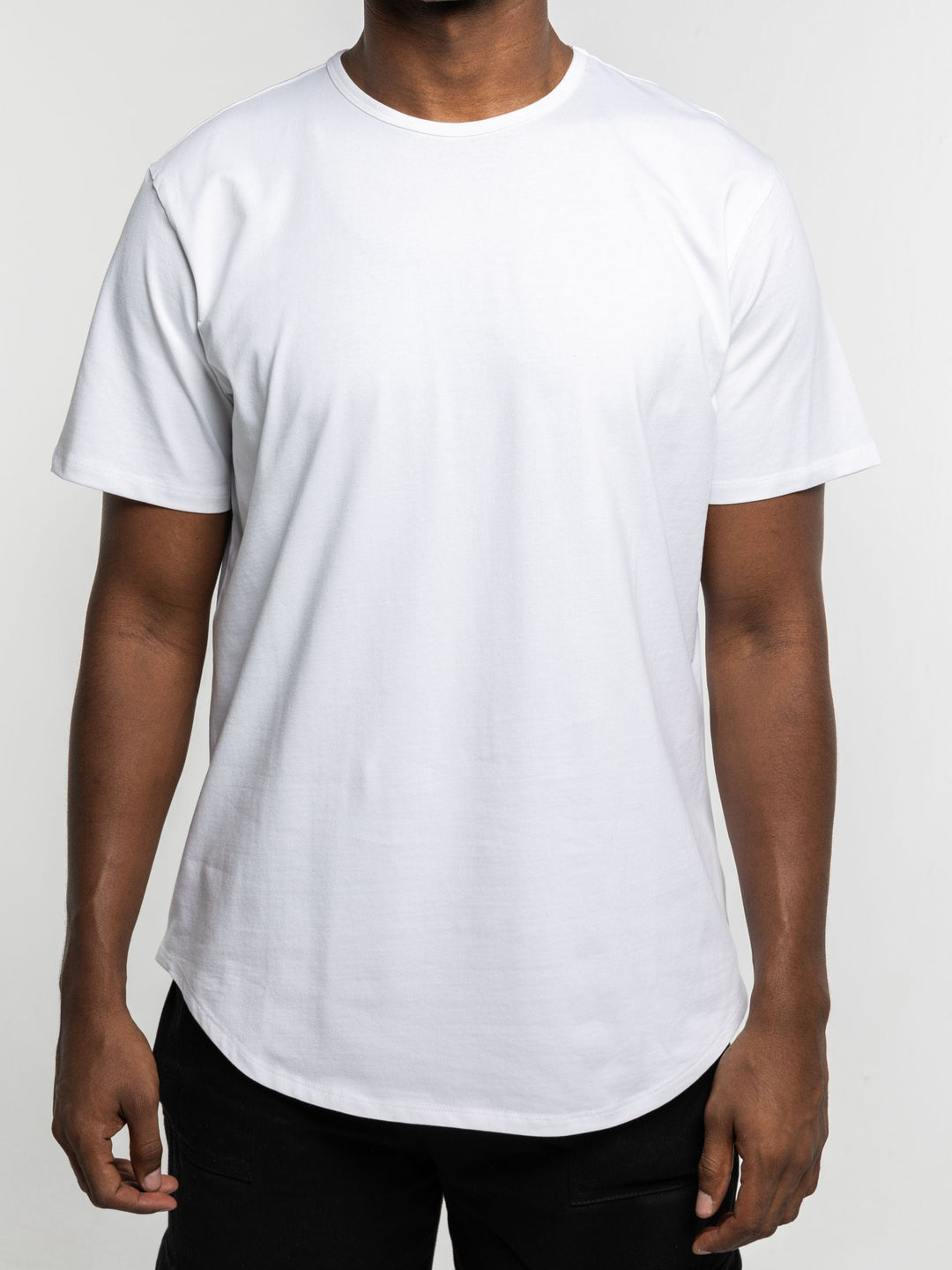 White Curved Hem T-Shirt: SLS Comfort – Zhivago